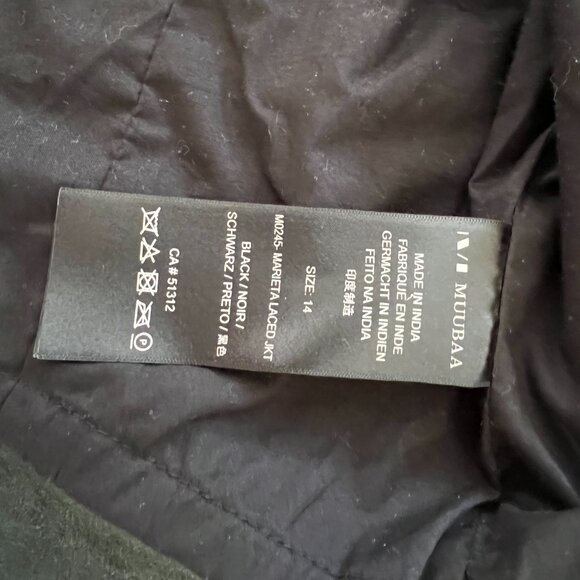 NWT black leather MUUBAA jacket size US10 UK14 EU42 - Picture 11 of 15